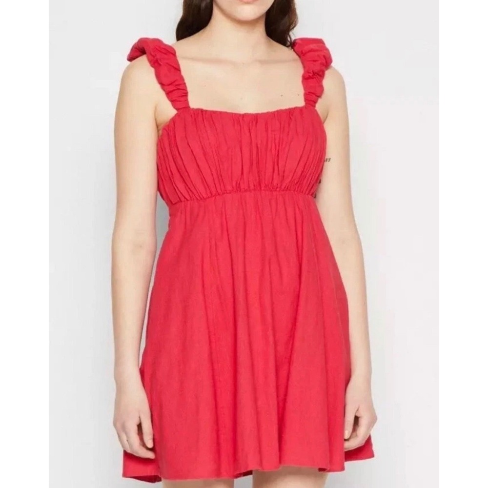 Abercrombie & Fitch Trevor Project Red pink Ruched Ruffle Strap Mini Dress XXLP
